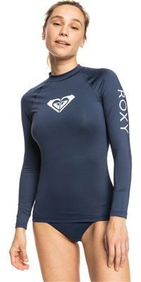 2024 Roxy Womens Whole Hearted Long Sleeve Rash Vest ERJWR03547 - Mood Indigo